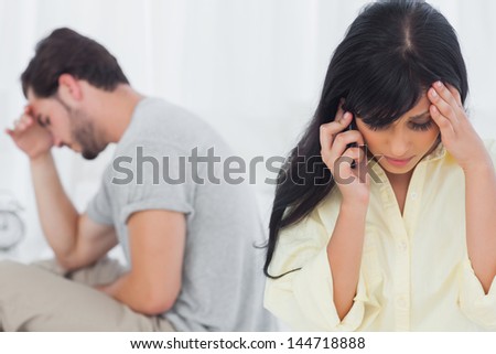 Woman calling during dispute with her boyfriend