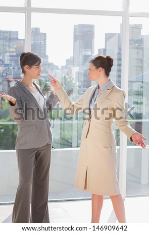 Businesswomen having a fight in a bright office