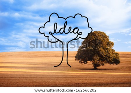 Idea tree over countryside