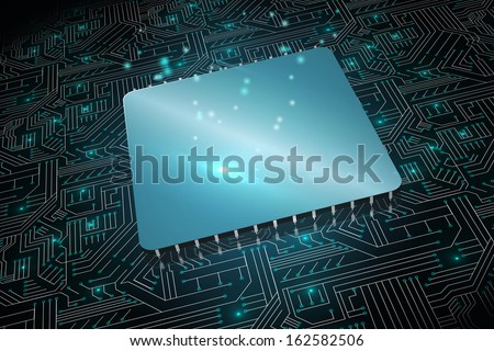 Shiny square on black circuit board