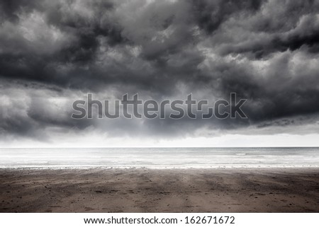 Stormy weather by the sea