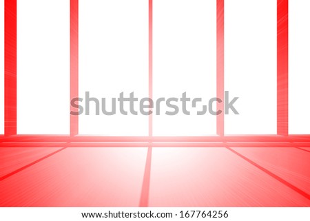Bright red room with windows