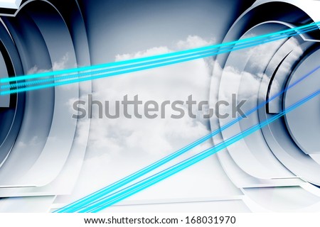 Abstract blue line design