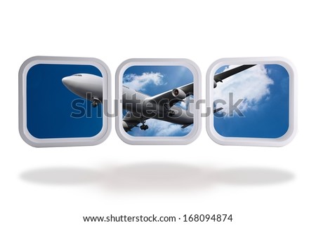 Airplane on abstract screen