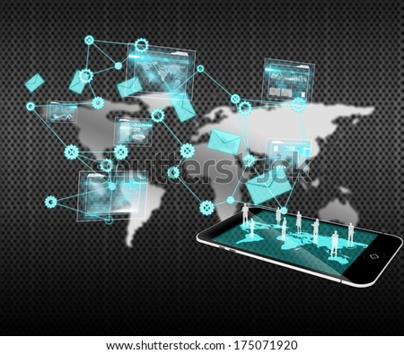 Data analysis interface background against silver world map over dots