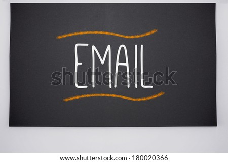 The word email written on big blackboard
