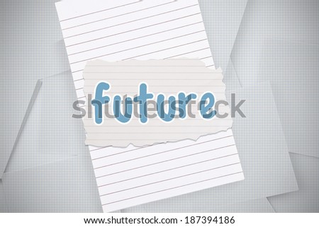 The word future against digitally generated grid paper strewn