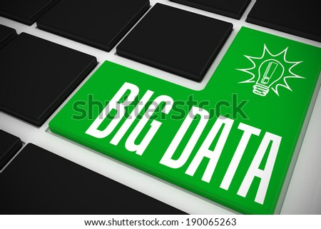 The word big data and idea and innovation graphic on black keyboard with green key