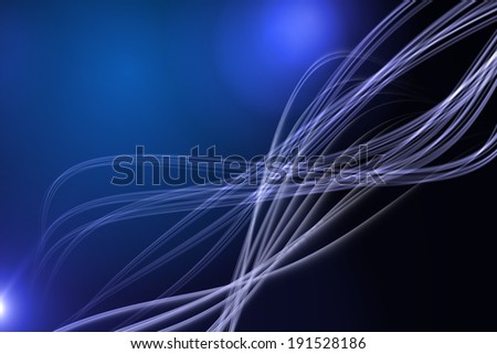 Digitally generated curved laser light design in blue