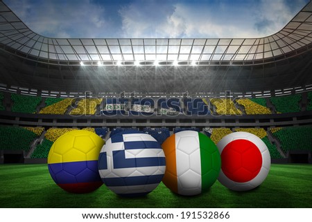 Group c world cup footballs in large stadium