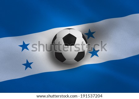Black and white football against honduras flag background