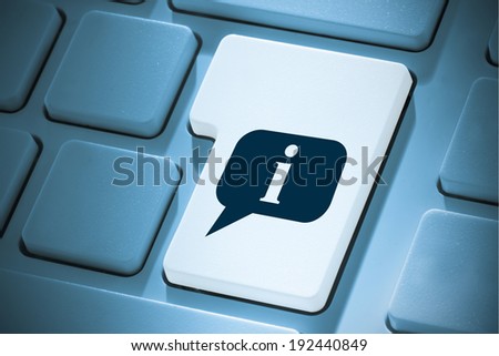 Speech bubble against white enter key on keyboard