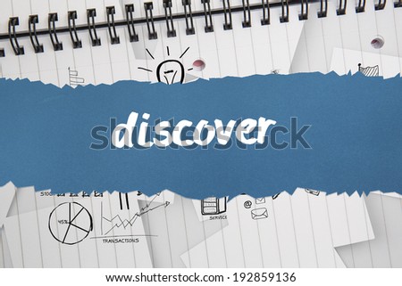The word discover against brainstorm doodles on notepad paper
