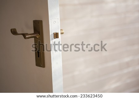 Close up of the lock of a door at home