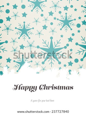 Happy Christmas against snowflake pattern