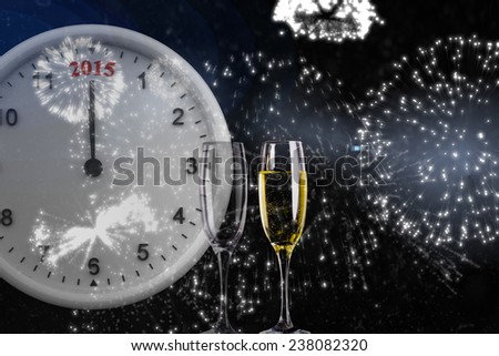 2015 clock against champagne