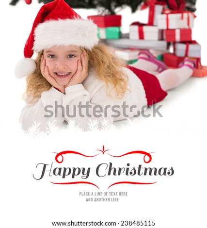 Festive little girl smiling at camera against border