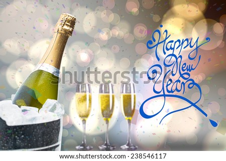 Elegant happy new year against black and gold new year message