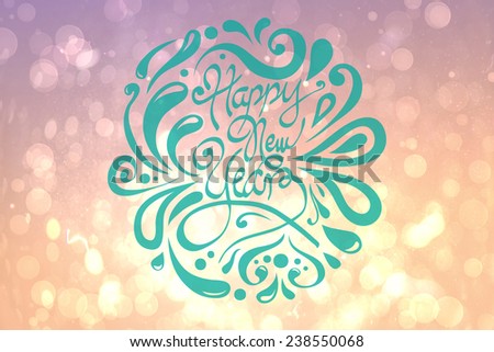 Elegant happy new year against pink abstract light spot design