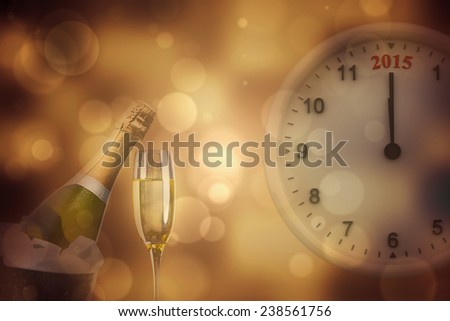 2015 clock against sparkling wine