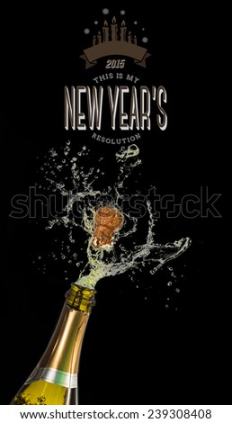 New years resolution against champagne popping