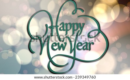 happy new year against light glowing dots design pattern