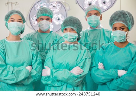 Medical students in operating theater at the university