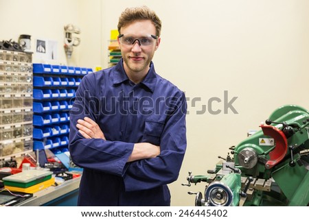 Engineering student smiling at camera at the university
