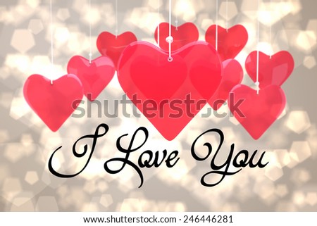 i love you against light glowing dots design pattern