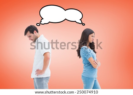 Upset couple not talking to each other after fight against orange