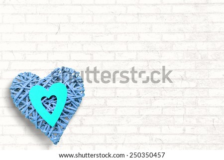Large heart on white wall