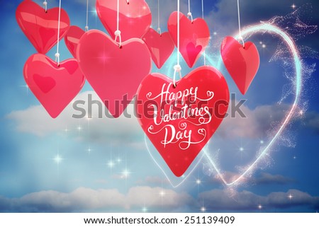 Happy valentines day against valentines heart design