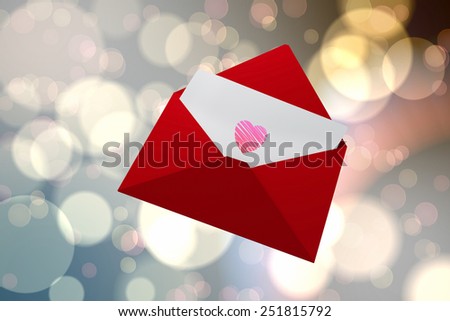 Love letter against light glowing dots design pattern