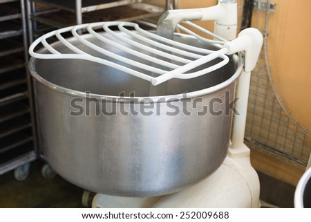 Industrial mixer on counter in the kitchen of the bakery
