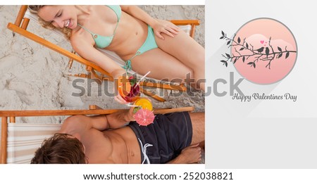 Overhead view of smiling young people clinking their glasses together against love birds