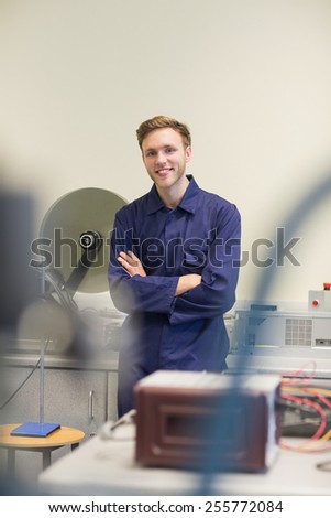 Engineering student smiling at camera at the university