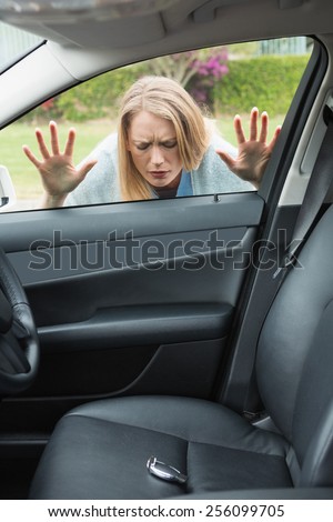 Woman forgot her key inside of her car
