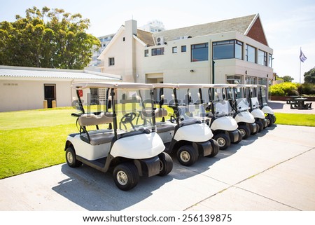 Golf buggy at the golf course parking