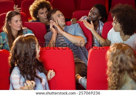 Annoying man on the phone during movie at the cinema