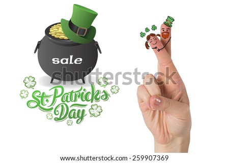 Patricks Day fingers against st patricks day sale ad
