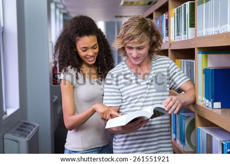 Students reading together in the library at the university
