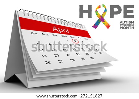 autism awareness month against april calendar
