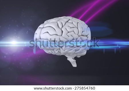 brain against purple wave