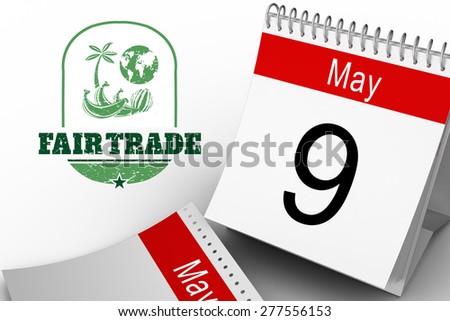 Fair Trade graphic against may calendar