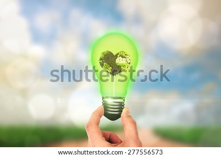 hand showing against light glowing dots design pattern