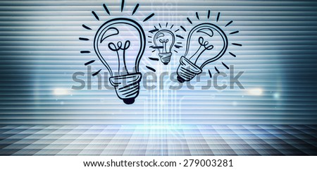 Light bulb against technology background