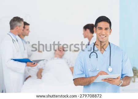 Doctor explaining report to female patient in the hospital