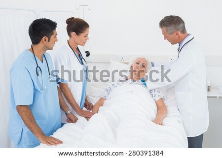 Doctor putting an oxygen mask in the hospital