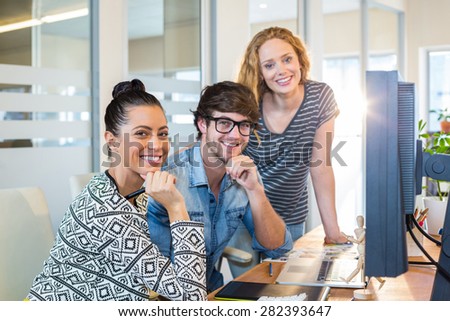 Professional designers working on computer in the office