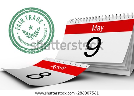 Fair Trade graphic against may calendar